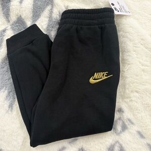 Nike Black Sweatpants with Gold Swoosh - Todder